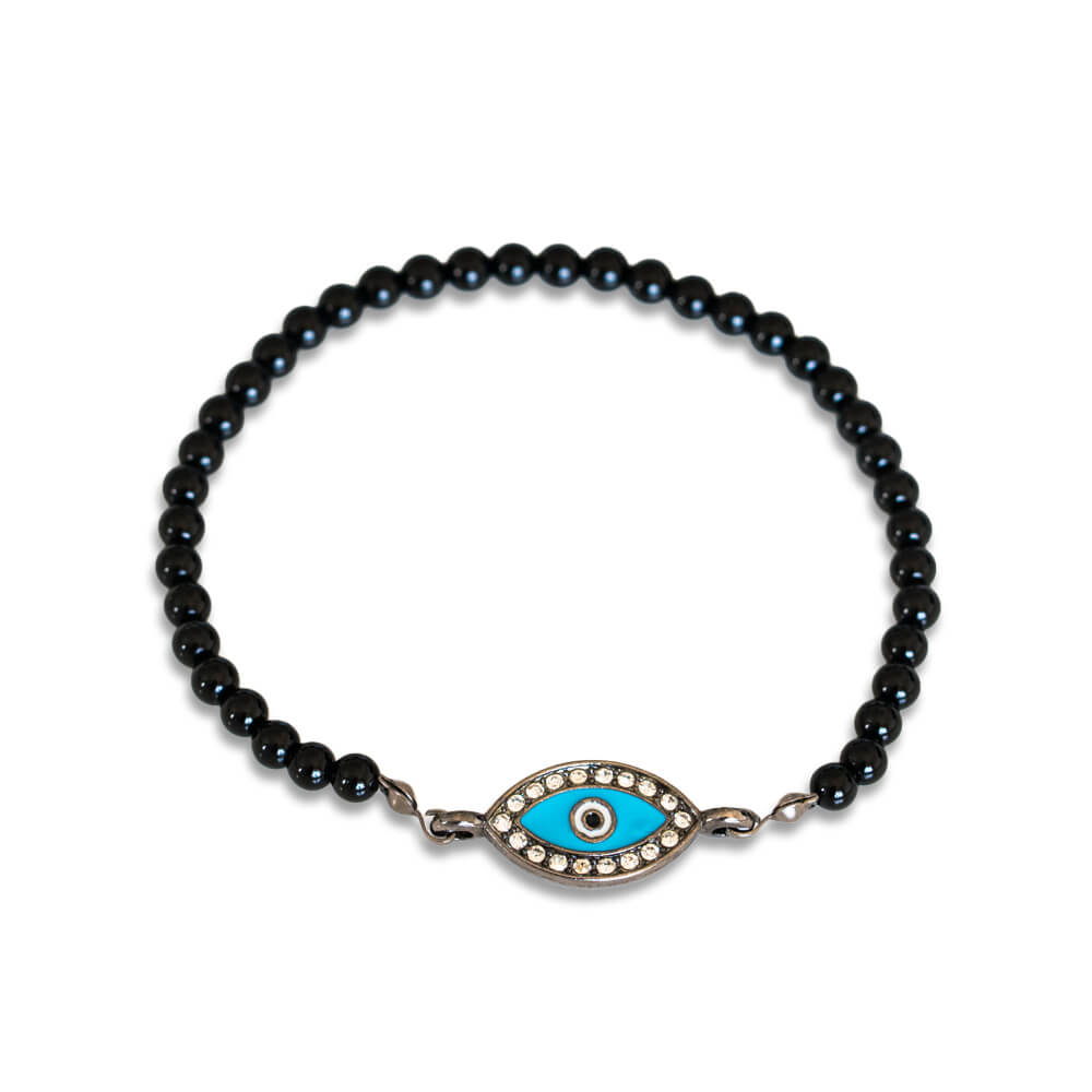 Black Tourmaline Protection Evil Eye Unisex Bracelet